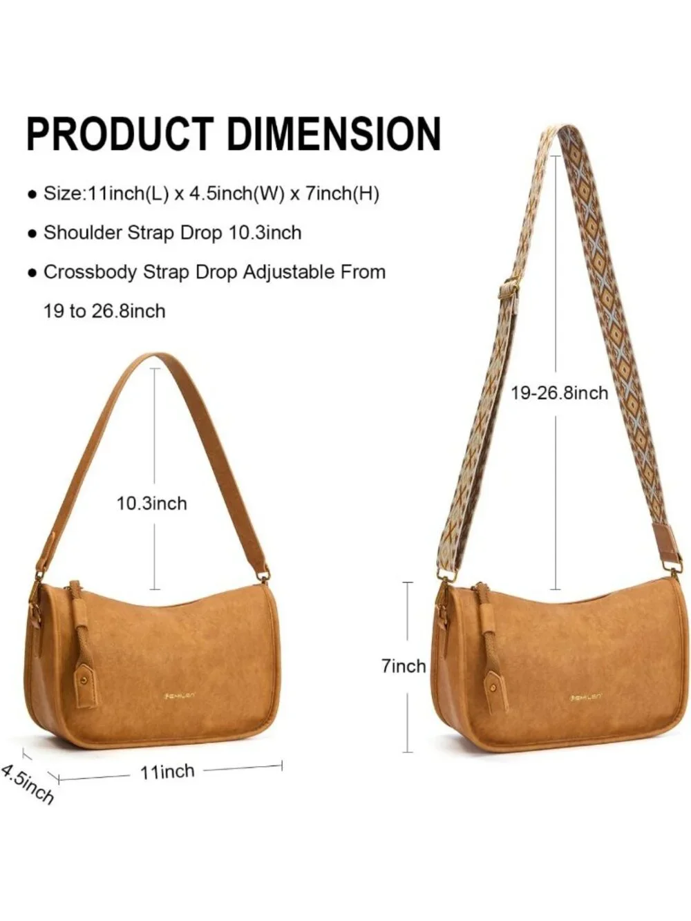 Cute Crossbody Shoulder Bag for Women - Versatile Clutch with 2 Removable Straps